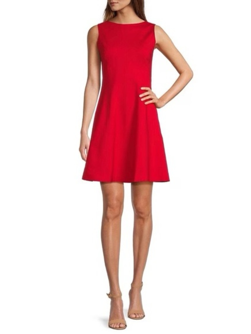 SPANX The Perfect Fit & Flare Dress L Red Sleeveless Ponte A-Line NWT